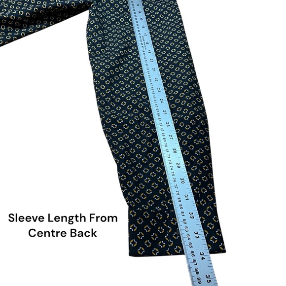 THEORY 100% Cotton Men’s Button Down Dress Shirt Black w/ Gold Print US Sz M - Picture 7 of 10